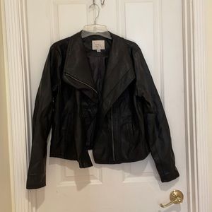 Faux leather moto jacket